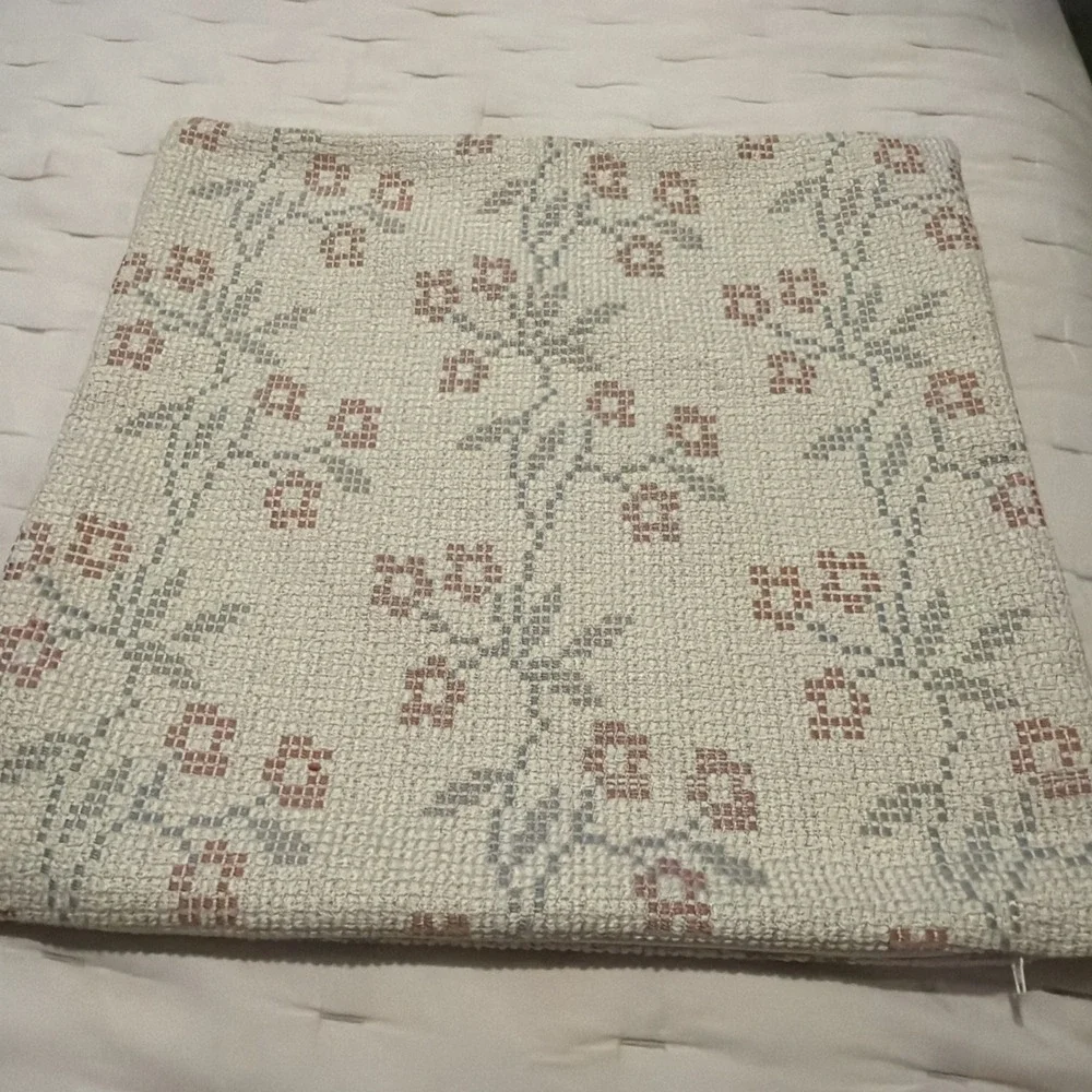 Pottery Barn Fair Isle Pillow Cover PASTELS Country Beige 18